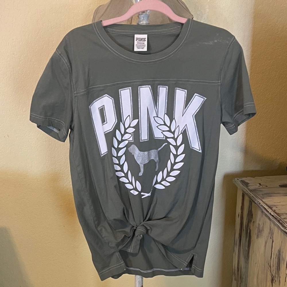 PINK Victoria's Secret Green Short Sleeve Tee
